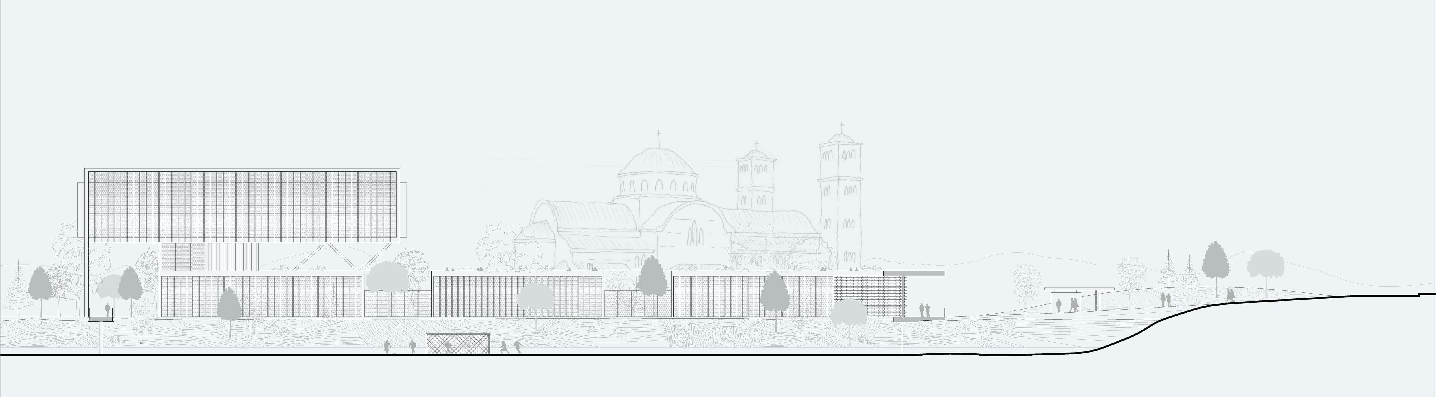 Elevation drawing, Sports Centre of the Cyprus Football Association