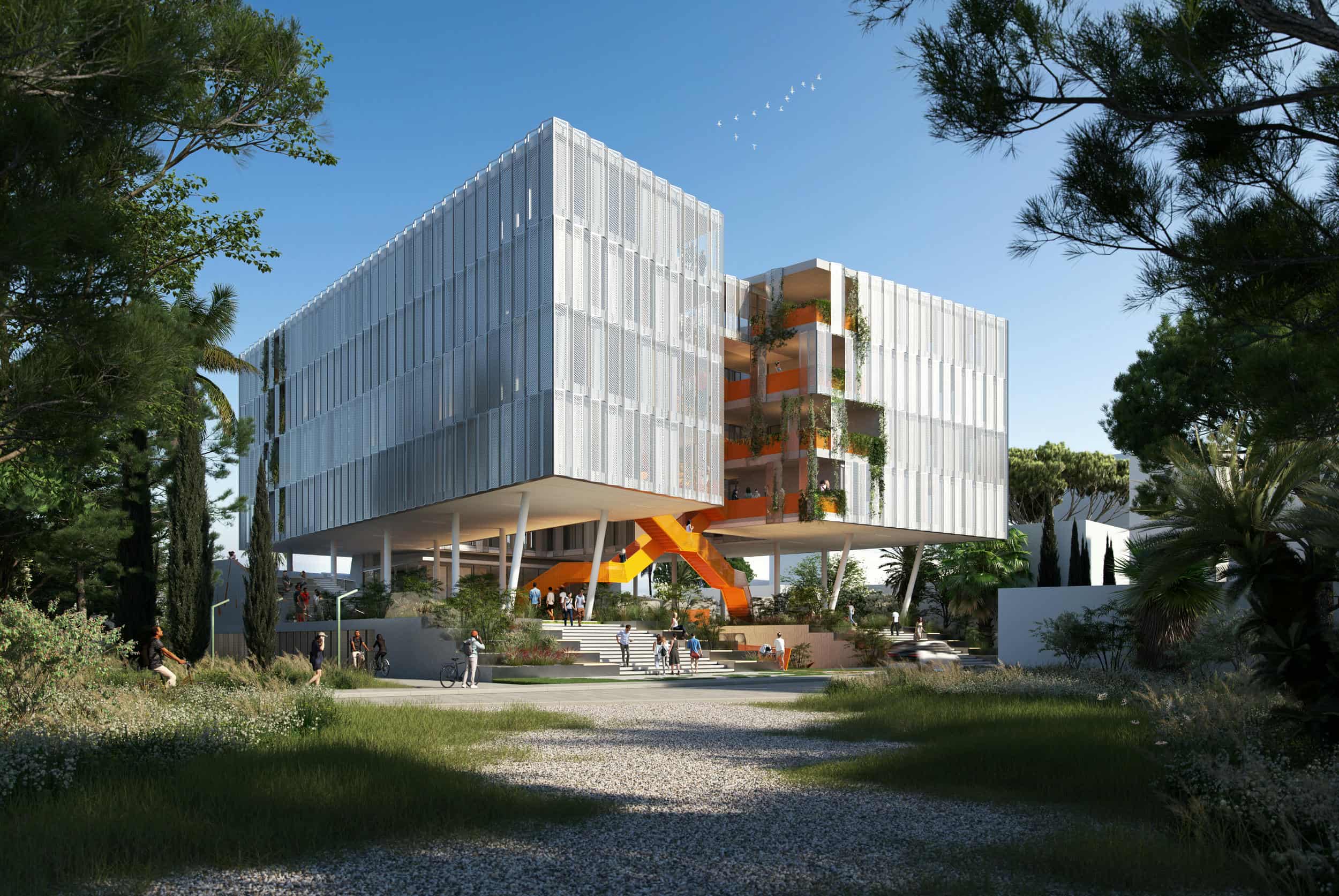 Exterior view of The Faculty of Multimedia and Graphic Arts of the Cyprus University of Technology, Limassol