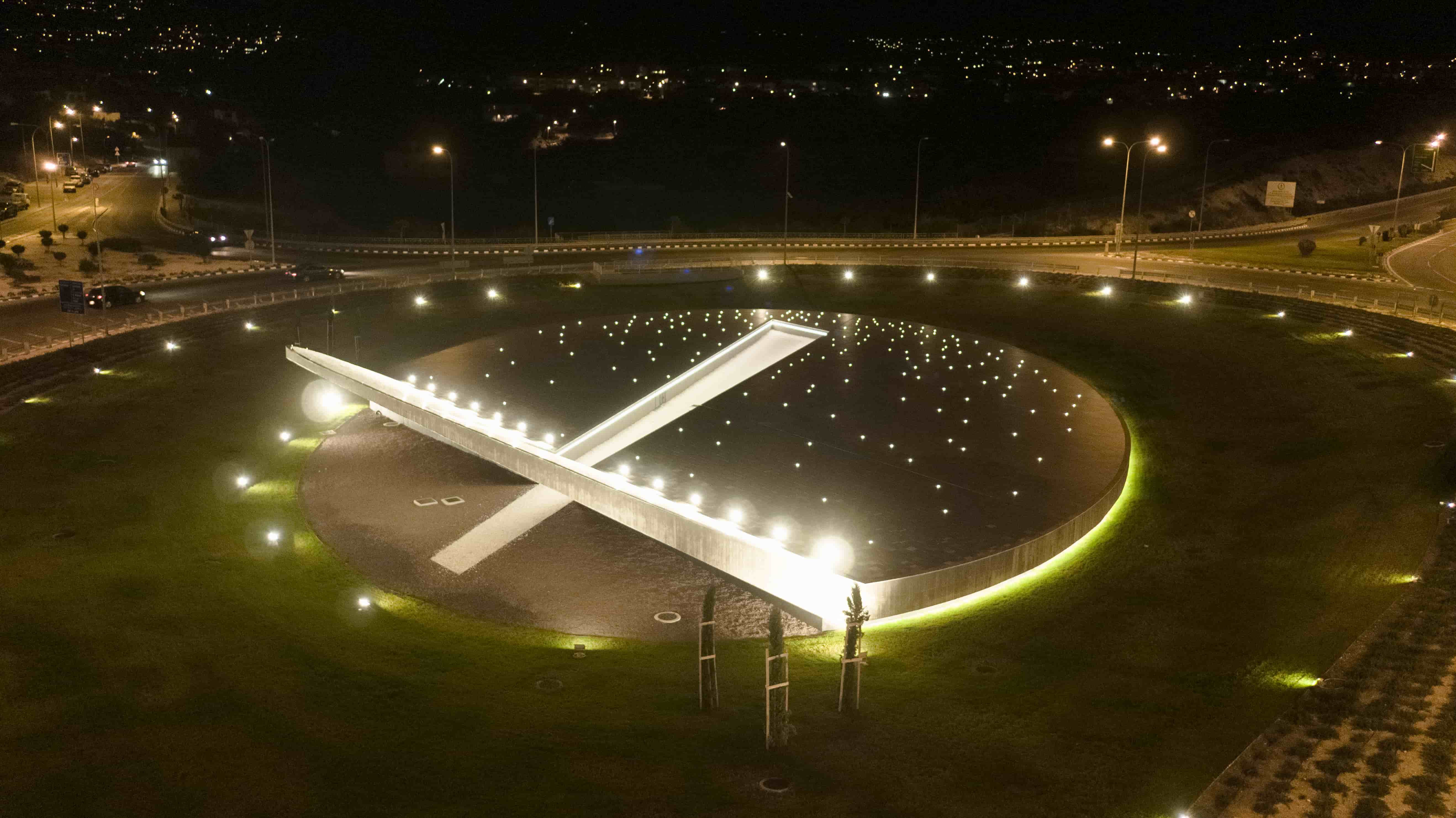 Aerial view of Motorway Junction at the entrance to Paphos