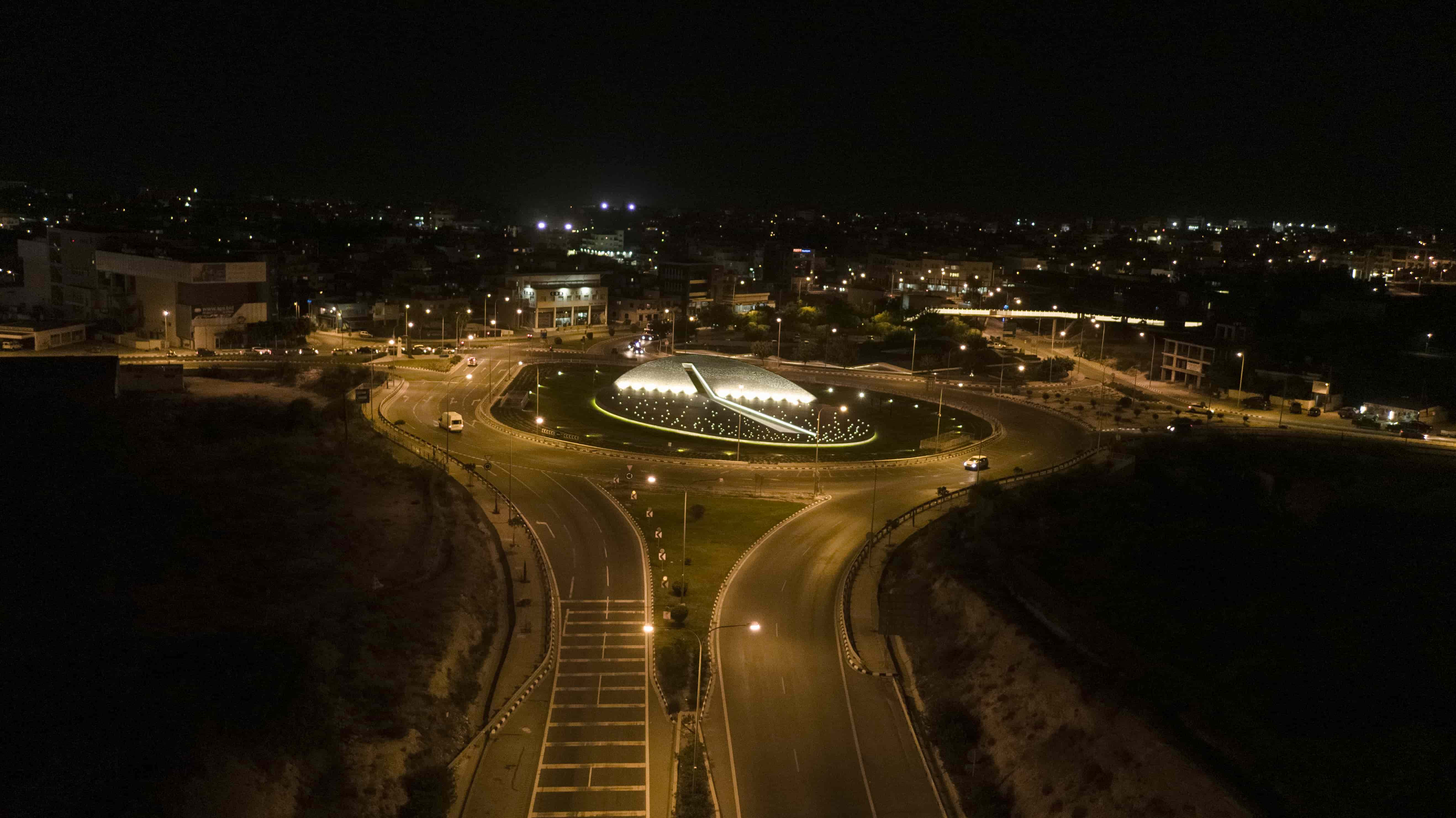 Aerial view of Motorway Junction at the entrance to Paphos