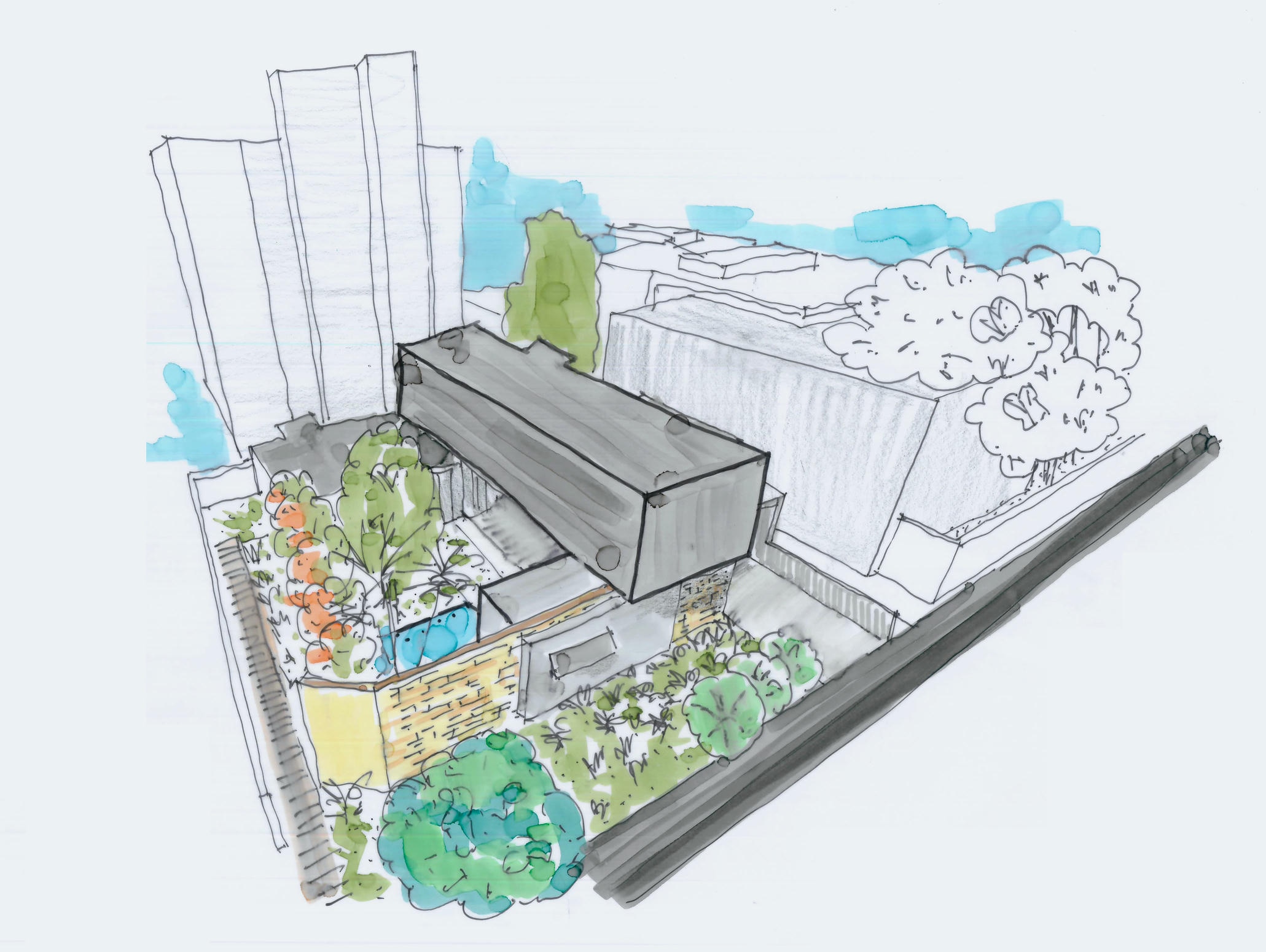 Concept sketch, Residence Stephanie