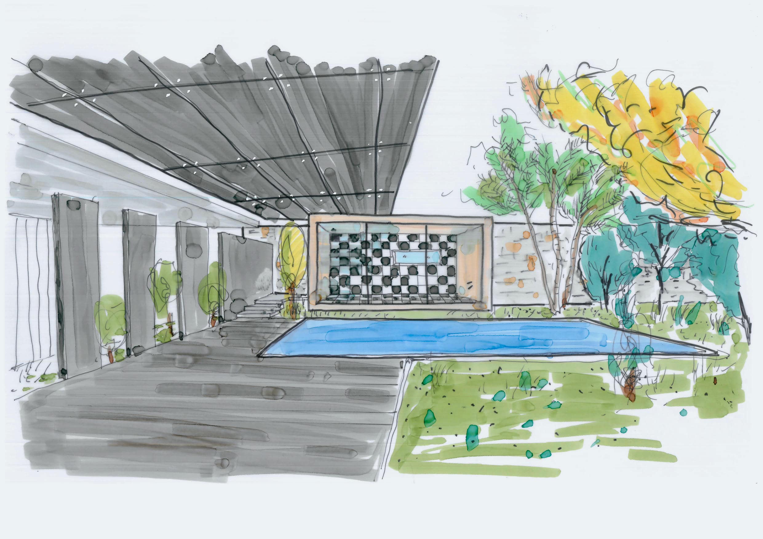 Concept sketch, Residence Stephanie