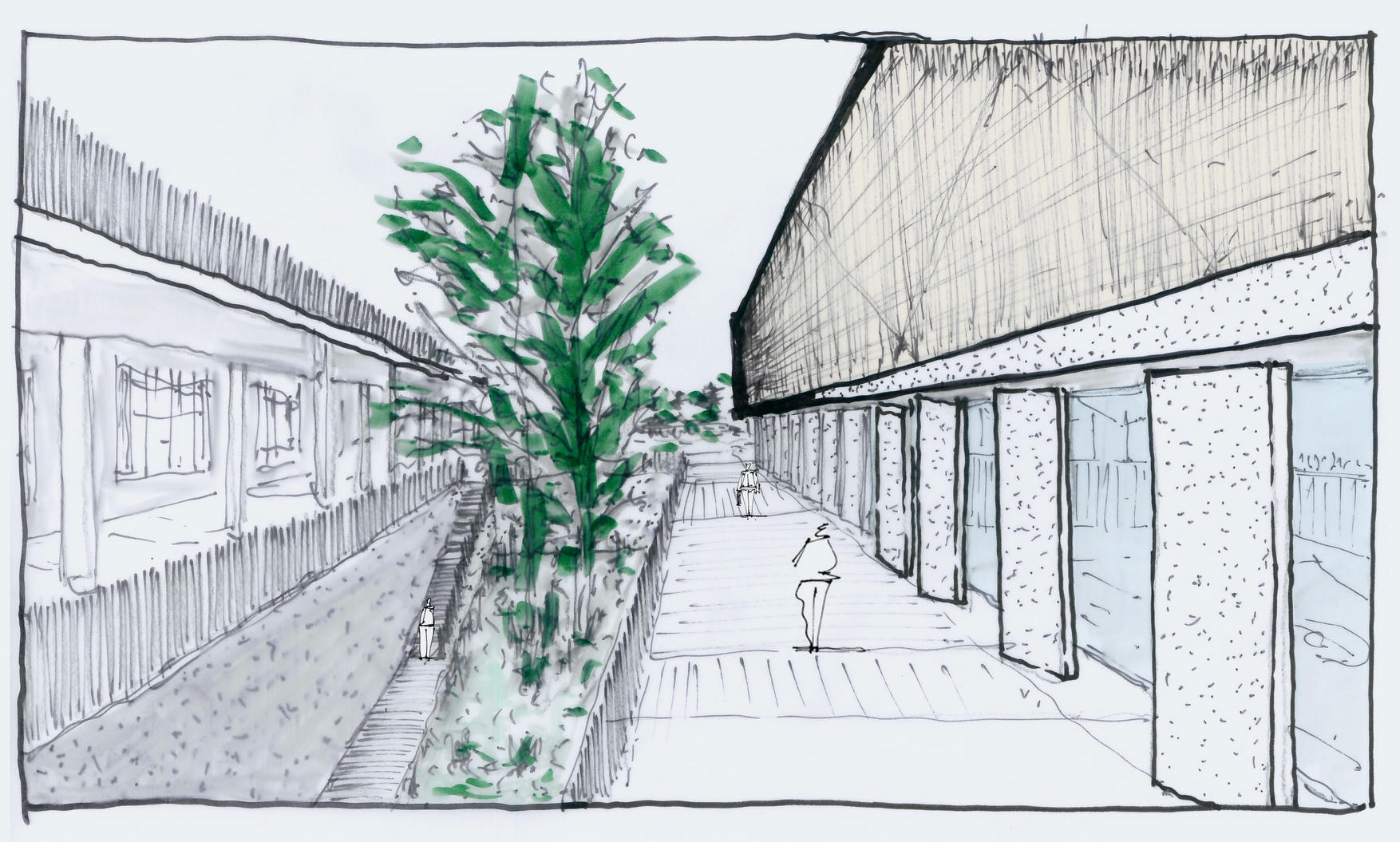 Concept sketch, Pancyprian Highschool – Masterplan and Sports Hall