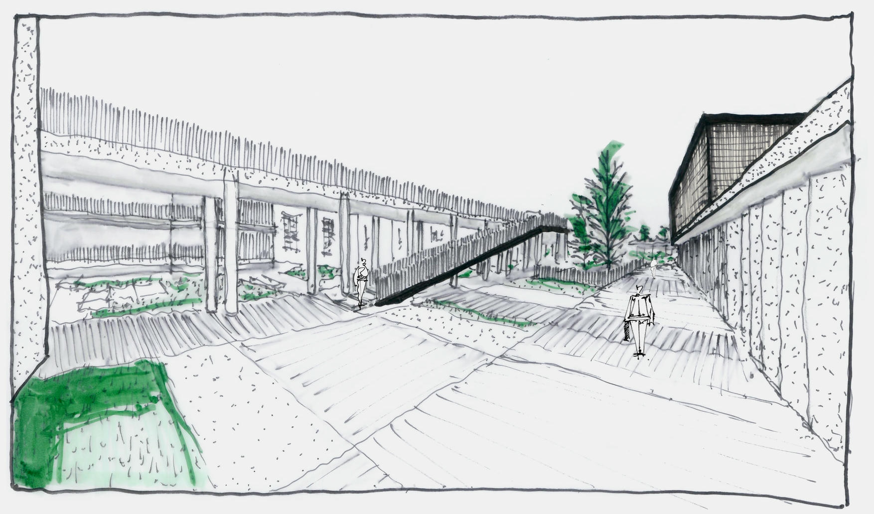 Concept sketch, Pancyprian Highschool – Masterplan and Sports Hall