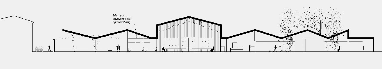 Section drawing, Pancyprian Highschool – Masterplan and Sports Hall